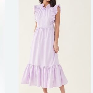 Sea New York Bailey Broomstick pleated lavender dress